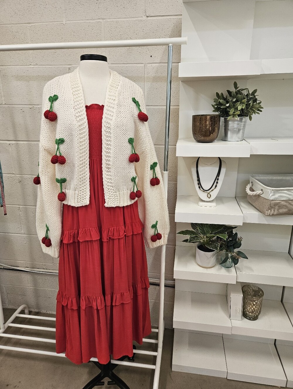 Crochet Cherries Slouchy Cardi
